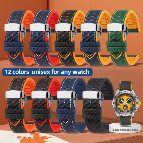 20/21/22/24mm High quality rubber watch strap for TAG Heuer F1 Gulf Aquaracer Monaco Men IWC Seiko C