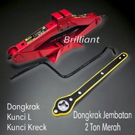 PAKET Hemat Dongkrak Jembatan Mobil + Kunci Dongkrak Mobil Universal Jack Ratchet Wrench DONGKRAK JEMBATAN 2 TON/CAR SCISSORS JACK 2 TON