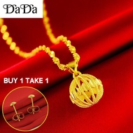 [Totoong Gold] Gold choker kwintas 18k saudi gold pawnable legit necklace aesthetic women's openwork hydrangea pendant engagement jewelry for a good friend's gift buy 1 take 1 earring