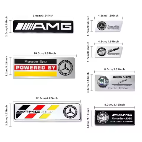 3D Aluminum Car Body Trunk Decoration Badge Sticker Auto Accessories AMG W108 W124 W126 W140 CLE A B