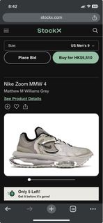 Nike Zoom MMW 4 Matthew M Williams Grey