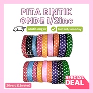 Dot Ribbon, Polka Dot Ribbon, Onde Ribbon 1/ 2inc (1.2cm) 20yards