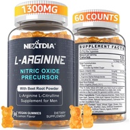 Nextdia Sugar-Free L Arginine Nitric Oxide Gummy 1300mg for Men Women | L-Arginine and L Melonine, B
