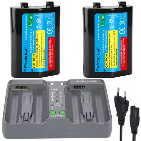 2 Pcs EN-EL4 EN EL4 EN-EL4a ENEL4a 3300mAh Battery +LED Rapid Charger for Nikon D2H D2Hs D2X D2Xs D3