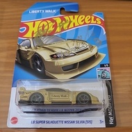 Hotwheels japan card LBWK Nissan silvia s15 gold double sign