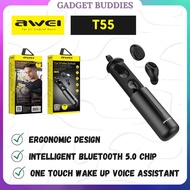 AWEI T55 TWS Wireless Earbuds | True double-ear wireless | Ergonomic design | IPX4 waterproof | Magn