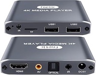 4K HD Digital Media Player, TV MP4 Video Player for USB Drive/Micro SD Card, Digital Signage, Auto P