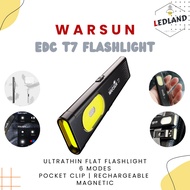 Warsun EDC T7 LED Keychain Ultrathin Flashlight 800Lm Portable Mini Torch Light Pocket Floodlight Wo