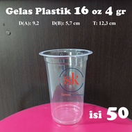 (CONTENTS 50) Plastic Ice Drink Cups 16 oz 4 grams