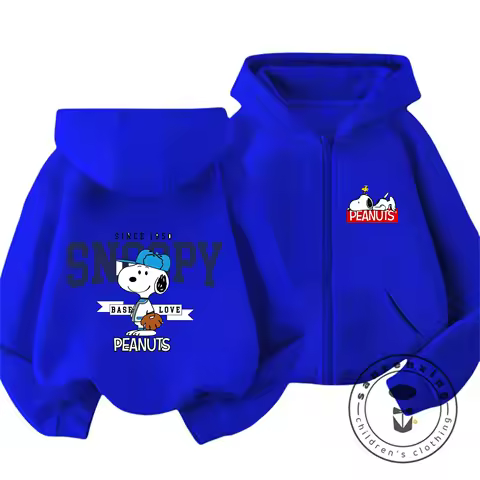 Fashion Kawaii Kids Zipper Hoodie Cute Cartoon Graphic Autumn Winter Trendy Sweatshirt Snoopy 3 14
