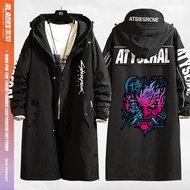 Cyberpunk 2077 Inspired Autumn/Winter Mid-Length Windbreaker Jacket - Unisex Youth Adult
