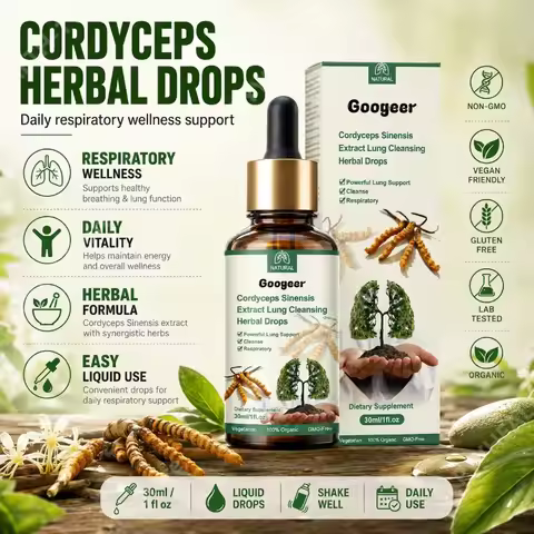 Cordyceps Sinensis Extract Herbal Drops Plant Based Wellness Supplement Liquid Mushroom Extract Dail