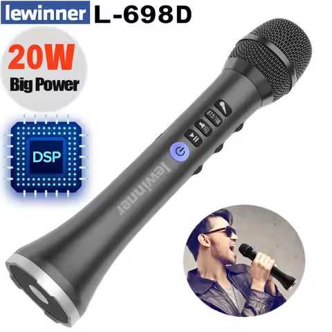 Lewinner L-698DSP Professional 20W Bluetooth Karaoke Microphone Speaker Portable Wireless Mini Home 