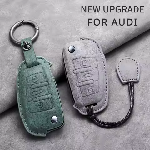 Leather Car Key Case Cover Shell for Audi A1 A3 A4 8P 8L 8V A5 B6 B7 A6 A6L A7 C5 C6 Q2 Q3 Q5 Q7 4F 