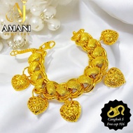 Amani Jewellery Premium Gold Plated Heart Charm Bracelet Statement Design Elegant & Durable