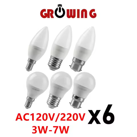 Factory direct sale led bulb light candle light E14 E27 B22 3W 5W 6W 7W AC230V AC110V Led Golf Bulb 