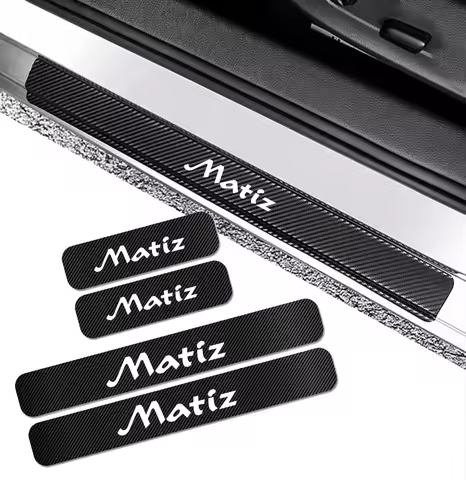 4pcs Car Door Sill Plate Guard Sticker Threshold Protector Carbon Fiber Decal Styling Accessories Fo