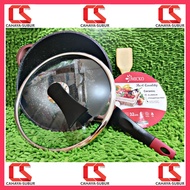 Wajan Penggorengan Stir Wok OMICKO 32cm Marble With Lid Multi Use Cookware StirWok Marble