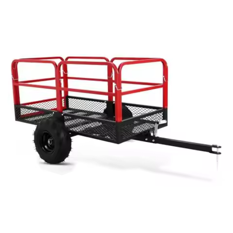 ATV Trailer Garden Dump Cart Tow Behind 1500 LBS 22 Cubic Feet Heavy Duty Steel Pull Behind Yard Wag