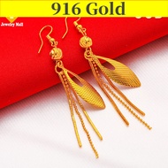 PQH KONG Jewellery Earrings Women Gold 916 Original Malaysia Earing Set for Girls  Bridal Wedding Jewelry Set Earing Korean Style Subang Emas Korea Subang Telinga Perempuan Subang Emas 24K Anting Anting Perempuan