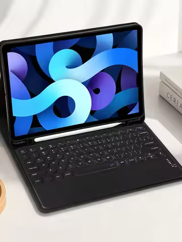 Round key touch wireless keyboard, magnetic portable wireless keyboard, suitable for tablet computer