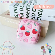 CHIHIRO Wireless Headphone Storage Bag, Fruit Pattern Waterproof Data Cable Sorting Box, Fall Prevention Female Cartoon Coin Purse