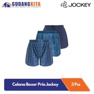 PRIA Jockey Men's Boxer Shorts 3 pcs M-BXWHES119E074 Teal Blue - Teal Blue