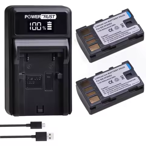 PowerTrust BN-VF808U Bateria VF808 Battery+Charger for JVC GZ-MG575 GZ-MG555 GR-D740 GR-D745 GR-D750