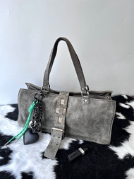 中古包 Celine 賽琳 麂皮機車扣法棍包