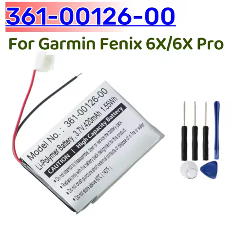 420mAh Replacement Li-Po Battery 361-00126-00 For Garmin Fenix 6X Pro Sapphire Tactix Delta Solar GP
