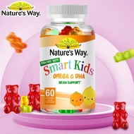 Nature’s Way 60 pcs Halal Omega-3 Gummies untuk Anak-anak DHA/EPA/ALA Dukungan Kesehatan Otak Perkem