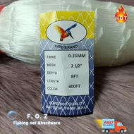 Jaring Ikan 0.35mm x 2-1/2" x 8Ft x 300Ft Pukat Tangsi Ikan | Isi Kosong | Mata Tegak YOKO | Fishing