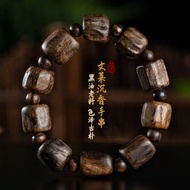 Comes with Certificate Buddhist Beads Wenlai Black Oil Old Material Agarwood Buddhist Beads Conformal Agarwood Bracelet Female Men's Agarwood Bucket Beads Bracelet Agarwood