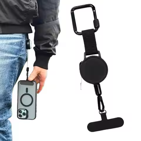 Anti-Theft Phone Tether Retractable Phone Lanyard Tether Cellphone Tab Strap with Carabiner Belt Cli