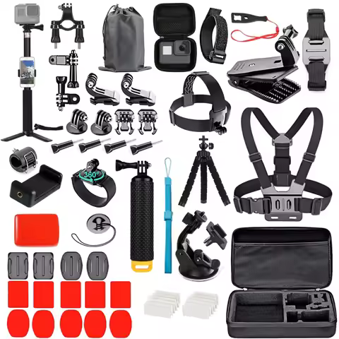 Action Camera Accessories Set For Gopro Hero 12 11 10 For Xiaomi Yi Insta360 X4 X3 Case Kit Strap Mo