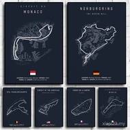 F1 Imola Monaco Track Circuit Canvas Painting Formula 1 Wall Art Nordic ,No Frame Canvas Painting Gi
