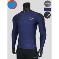 Gymshark men's heat-retaining shirt, long-sleeved body t-shirt to playing soccer