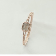 lloyd x yihyun Weaving Mini Square Rose Gold Metal Watch jam tanga