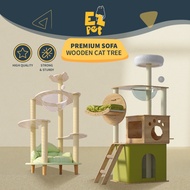 EZPET🐱 【Premium Sofa Wooden Cat Tree Series】Cat Tree House Bed Scratcher Pets Kitten Cat Scratching Post Board宠物爬架  猫爬架