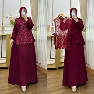BOC/PSR Naura Dress Ceruty Brukat Dress lebaran terbaru Dress kondangan brukat Gamis brukat terlaris