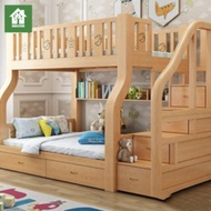 Children Kids Bed Bunk Bed For Kids, Solid Wood Double Decker Bed Multi-functional Kids Bed Frame Wi