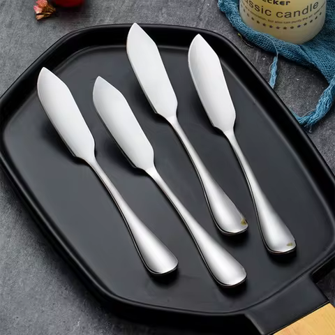2/6PCS Stainless Steel Butter Knife Multifunction Cheese Cheese Cream Cutter Utensil Cutlery Silver 
