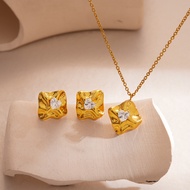 Stainless Steel Real Gold Electroplating Necklace Light Luxury High-End Clavicle Chain Fashionable A