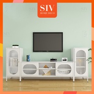 SIV Metal TV Cabinet 120-160cm Durable IKEA design North Style -Tier TV Console Steel Frame Industrial Style