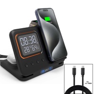 ชาร์จไร้สาย 3-in-1 ชาร์จเร็วสำหรับ iPhone 16 pro Max Apple 15 Huawei Xiaomi Samsung นาฬิกา iWatch S1