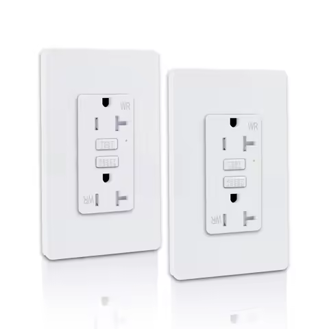 15/20Amp Power Outlet White GFCI Receptacle With LED Indicator Wall Plates for Home Kitchen Office D