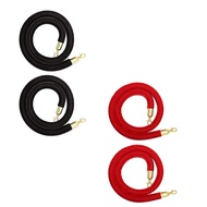 Yours MO-2 Pack Velvet Stanchion Rope with Gold Hooks Crowd Control Rope Safety Barrier Red Carpet D