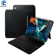 CHINFAI Keyboard Case for iPad Pro 11   PU Stand Cover with Magnetically Detachable Wireless Blue
