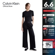 CALVIN KLEIN กางเกงออกกำลังกายขายาวผู้หญิง ทรง High Rise Wide Pants รุ่น 4WS4P600 001 - สีดำ