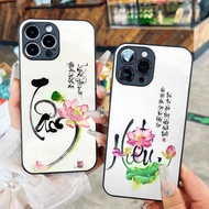 Tam Hieu calligraphy glass case for iPhone 17 16 15 14 13 12 11 8 7 6 6s 6p 7p 8p 6g 7g 8g Pro Max X